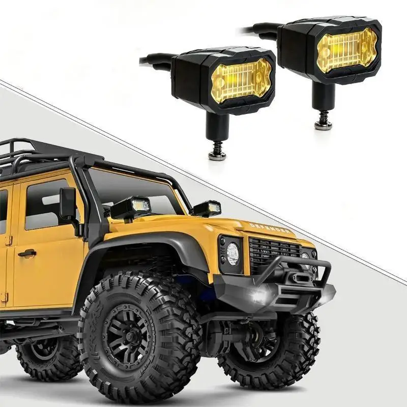 RC Crawler Bright LED Headlight Shockproof Spotlight 1/10 1/8 RC Car Roof Light Upgrade Parts for Off-road RC Use