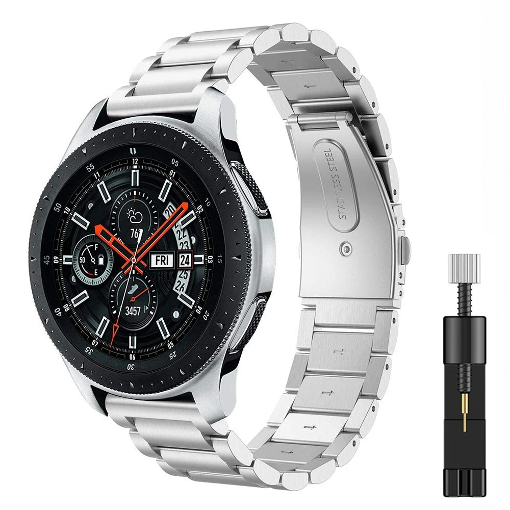 22mm Metal strap for Samsung Galaxy Watch 3 Huawei GT2/Amazfit GTR Stainless steel bracelet wristband for 20mm Samsung Watch 5/4