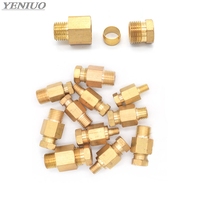 Compression Ferrule Tube Compression Fitting 4 6 8mm OD Tube Connector Machine tool lubrication Brass oil Pipe Fitting adapter