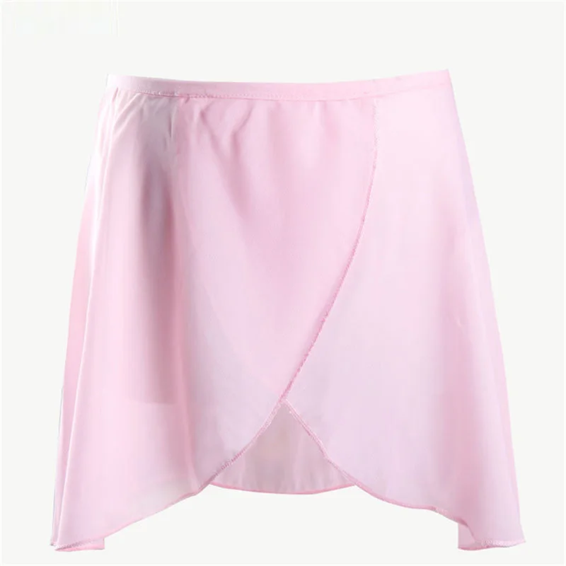 Hot Sale Cheap Kids Girls Children's White Black Pink Lilac Blue Wrap Chiffon Ballet Character Skirt