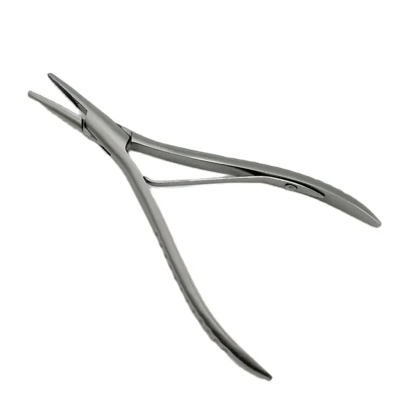 7 inch Silver Stainless Steel Clamp Hair Extension Plier with Small Grooves Keratin Hair Extension Tools Multi Functional Pliers