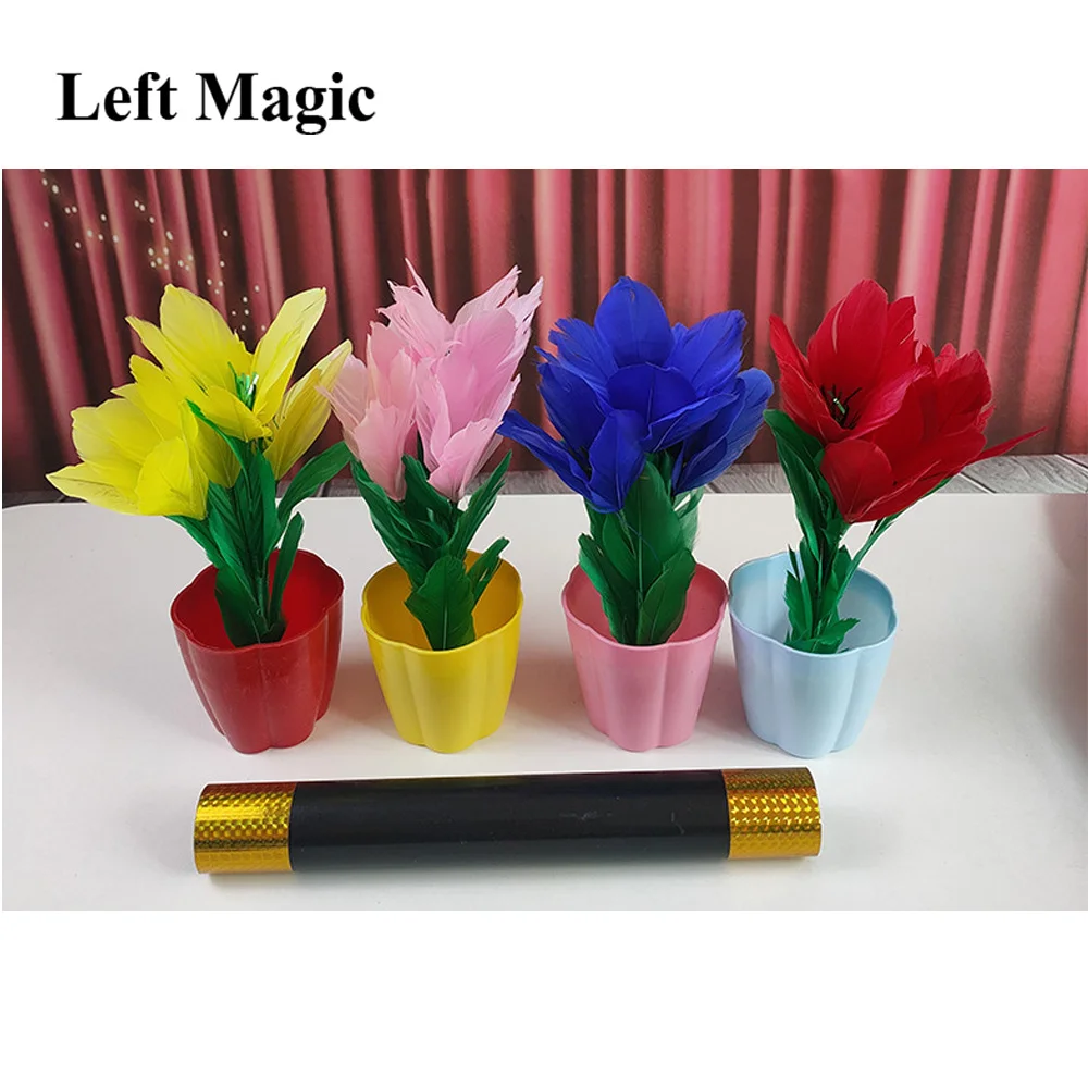 Magic Wand Turns Into Four Flower Cane To Flowers Magic Tricks Stage Wand Magia Mentalism Illusion Gimmick Props Magician