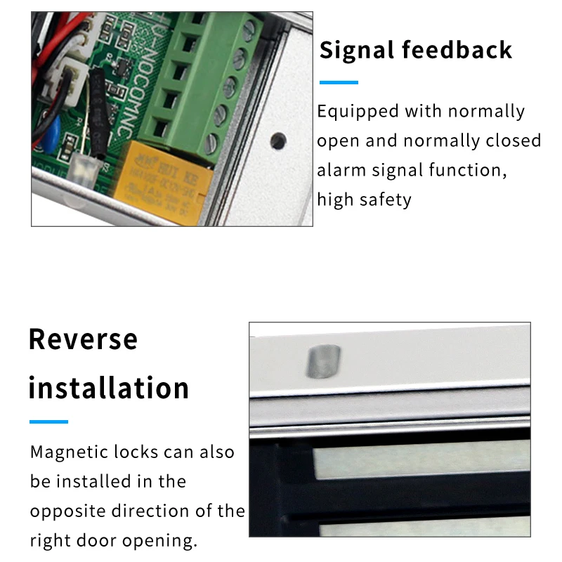 ตัวล็อคประตูคู่ DC 12V gembok MAGNET แรงดึง280kg ตัวล็อคสัญญาณป้อนกลับระบบควบคุมการเข้าถึงอินเตอร์คอมสำหรับอาคาร