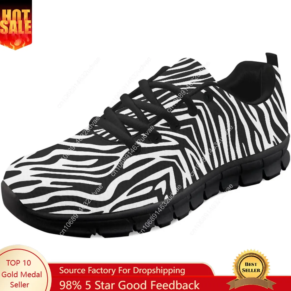 

Zebra Print Black White Stripes Sports Shoes Lace Up Sneakers Breathable Sneaker for Mans Womens Boy Girls Youth