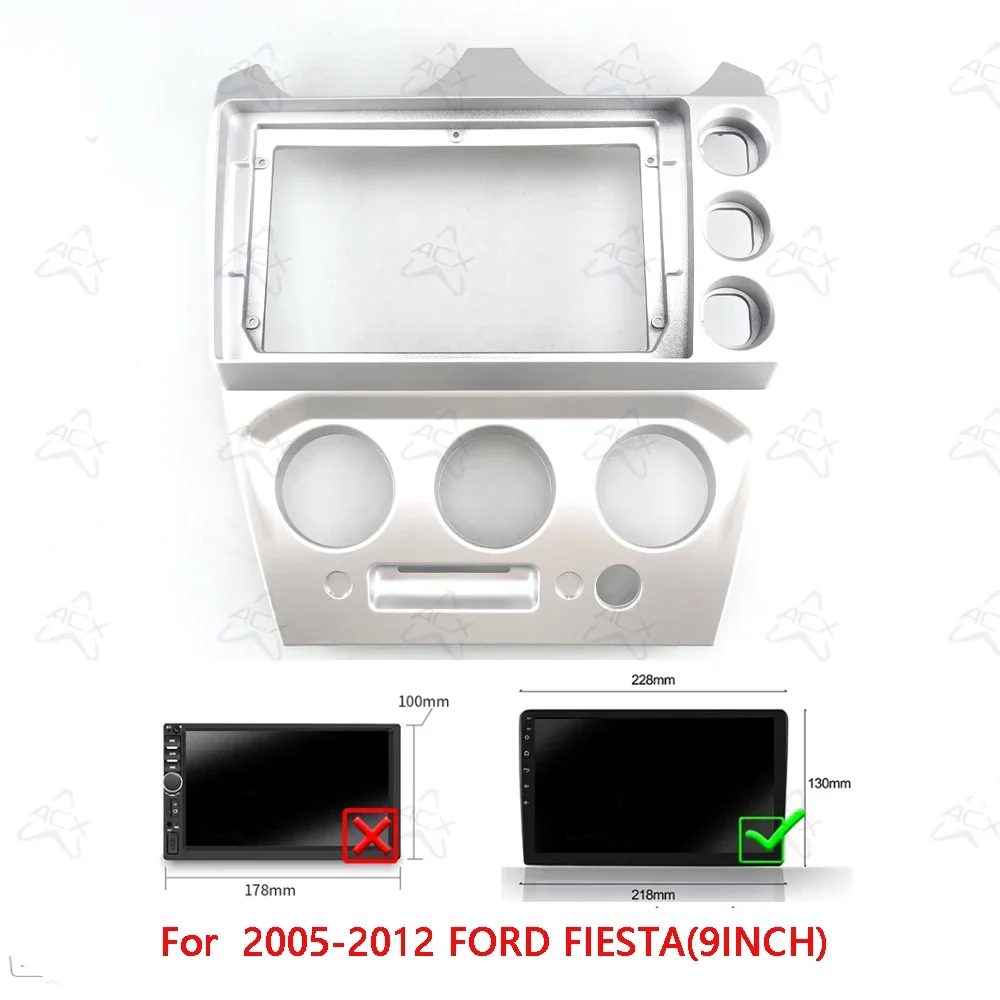 9-Zoll-Autoradio-Faschien für 2005-2012 FORD FIESTA Android Stereo-Rahmen-Player 2-Din-Headunit-Panel Armaturenbrett-Verkleidung – Detail 7