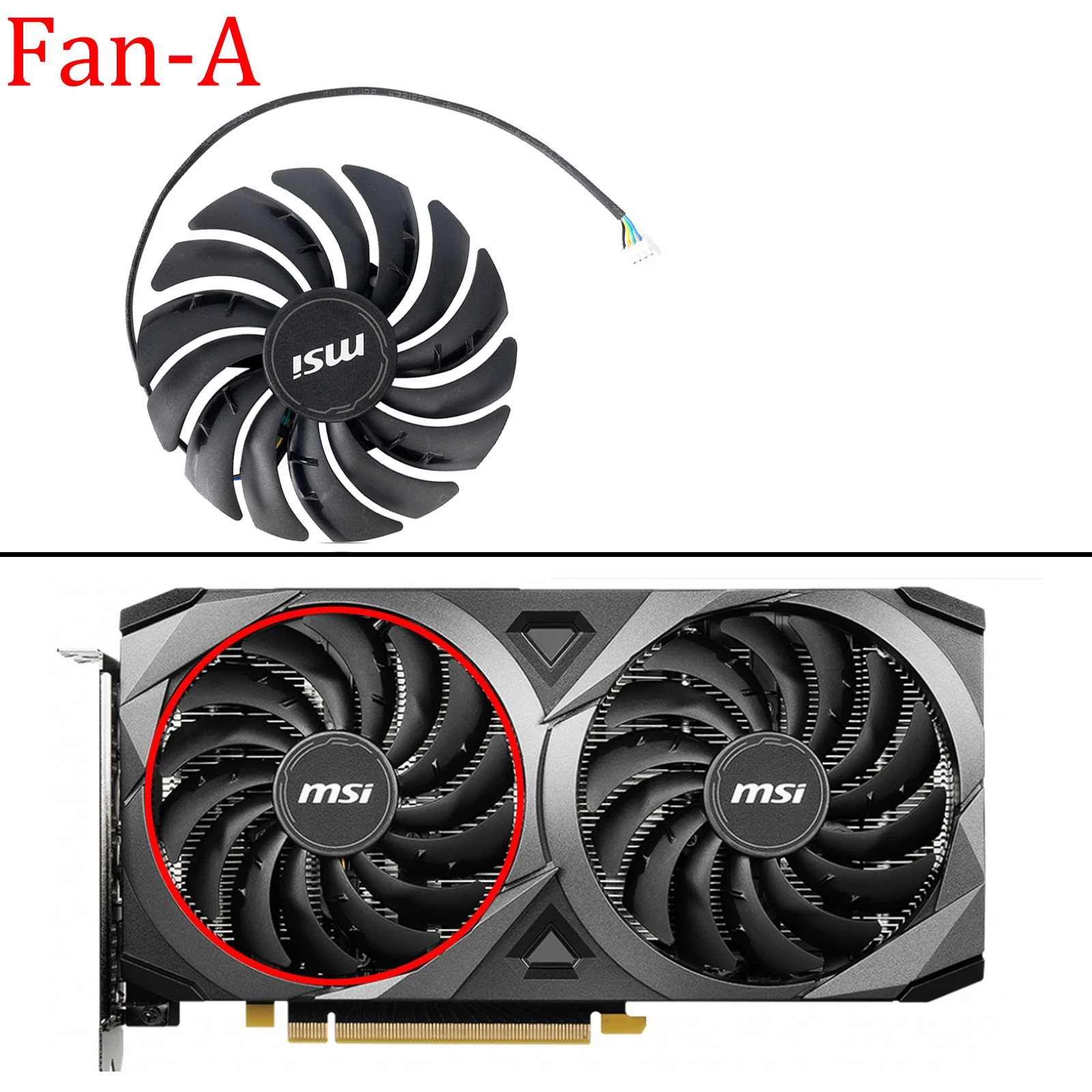 Video Card Fan For MSI GeForce RTX 3070 3060 3060Ti VENTUS 2X OC