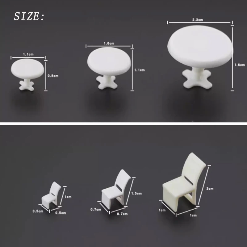 1Set 1:50 1:75 1:100 Tavolo e sedie in miniatura Modello Giocattoli da interno per modello fai da te Creazione di decorazioni per la casa Layout di tavolo di sabbia Diorama