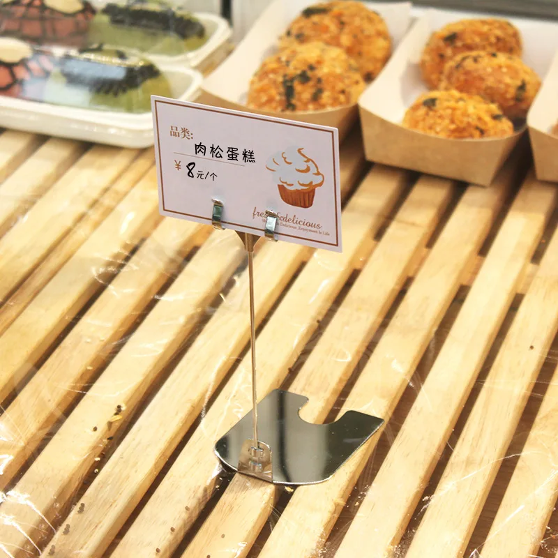 1PC Label Clip Card Holder Display Stand Advertising Clip Bread Price Card Cake Shop Vertical Supermarket Fruit Sticker Price