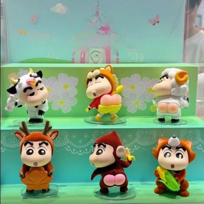 

Original Genuine Anime Crayon Shin-Chan Cute Animal Tushie Series Blind Box Desktop Decoration Ornaments Surprise Toys Gifts