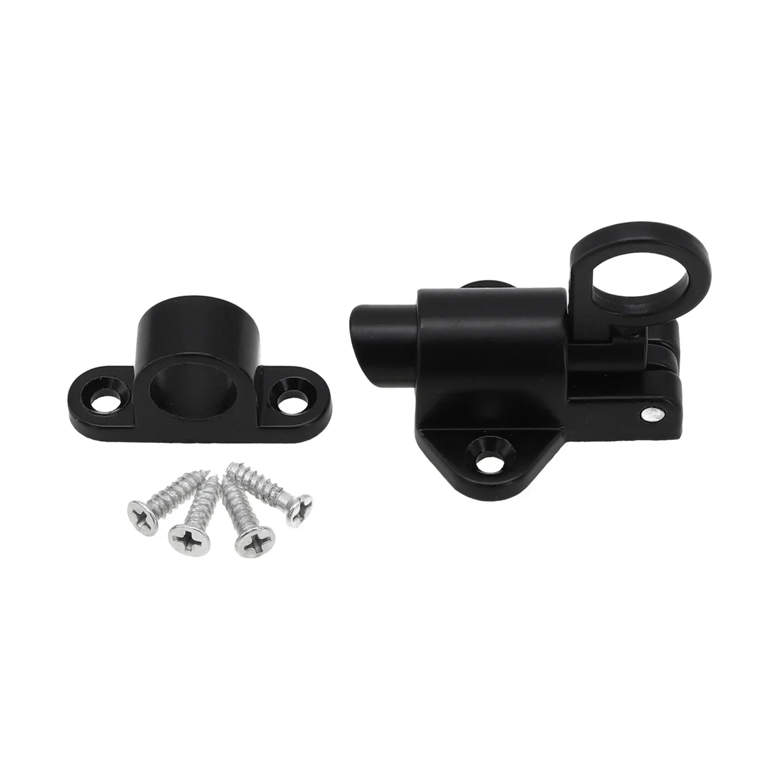 Bolt Spring Bounce Door Latch Lock Safe Black Aluminum W/ Screws Window Gate Security Pull Useful High quality