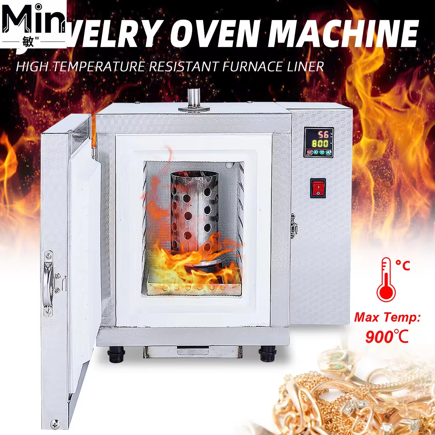 900 Degree Digital Display Gypsum Mold Segmented Wax Oven Stainless Steel Lost Wax Burnout Oven For Jewelry