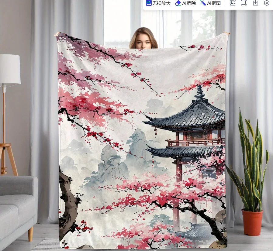 Decke, leichte Flanelldecke, geeignet für Sofa, Bett, Reisen, Camping, Wohnzimmer, Büro, Sofa, Stuhl und Bett, digital