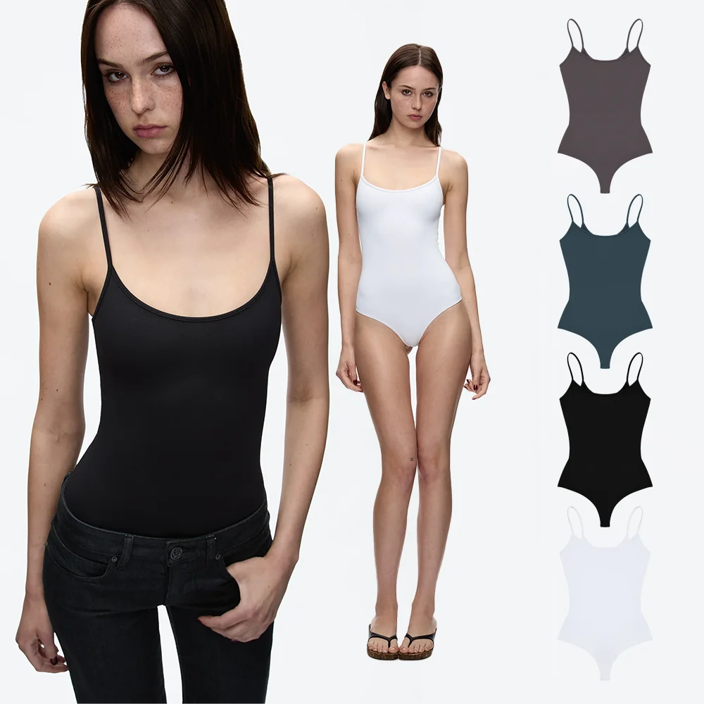 

Tank Slim-Fit Camisole Bodysuit, Stretchy and Slimming, Suitable for Layering or Wearing Alone, Seamless Slim-Fit Versatile Top, Tight-Fitting Base Layer, Thin Strap Camisole