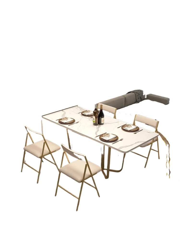 Sideboard, modern solid wood wine cabinet, small household invisible folding wall embedded with slate dining table