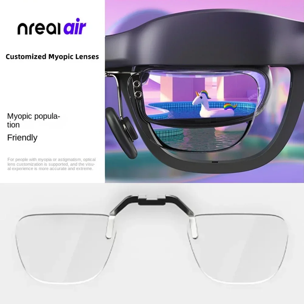 Xreal Air Nreal Air2 Pro Myopia Lens Custom Degree Smart AR Glasses  Anti-Radiation Anti-Blue Eyeglasses Prescription lenses