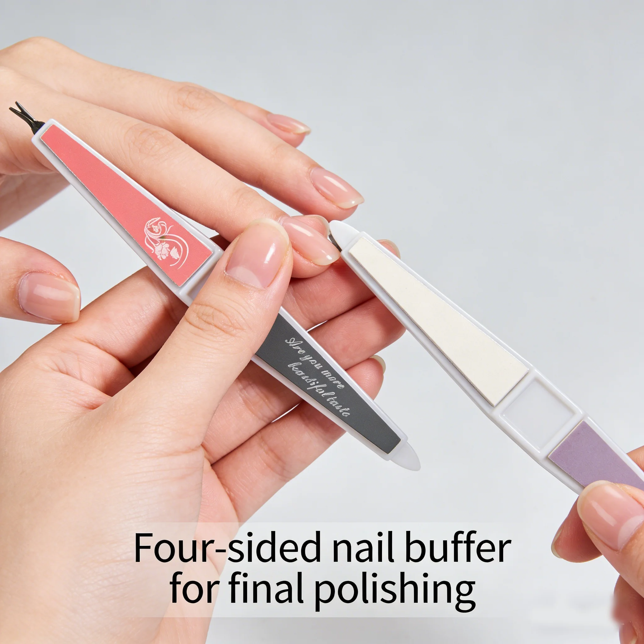 1 pc. Four-sided polished strip with dead skin remover, multi-functional nail care tool, essential for home nail care.