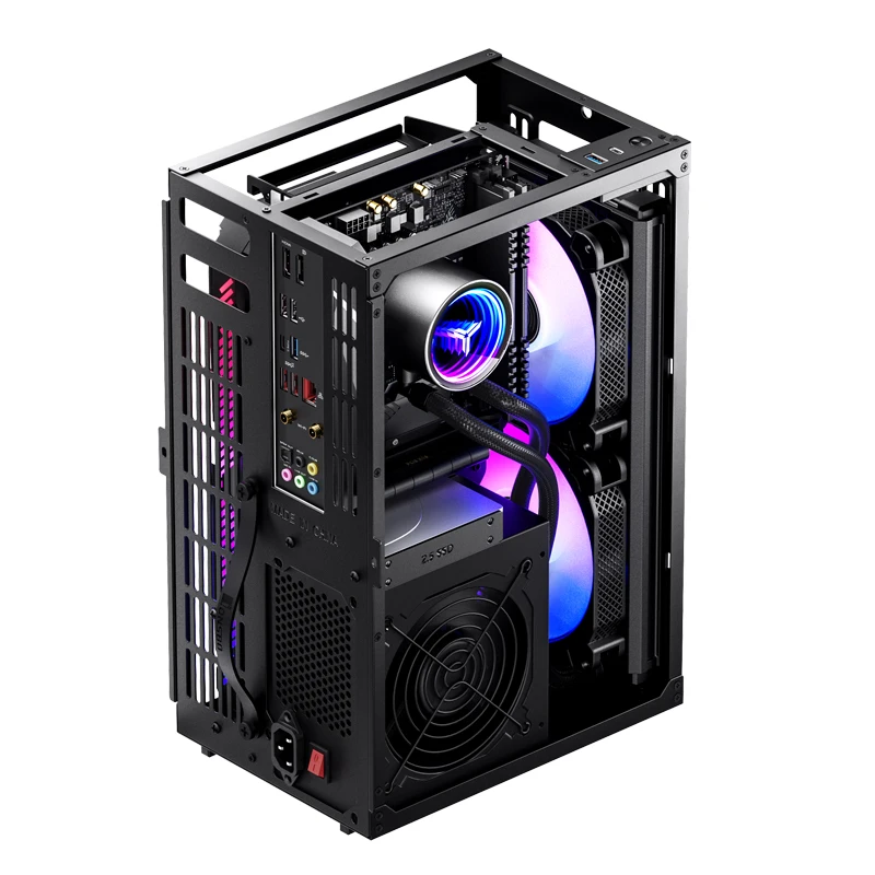 JONSBO VR3 Server Small Case 4 Hard Disk ITX Mini Chassis PC Gamer Case Support 240/280 Cater Cooling With PCIE4.0 Adapter Cable