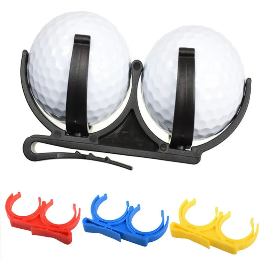 Two-ball Golf Ball Belt Holder Foldable Ball Tee Storage Golf Tee Holder Belt Clip Fall Resistant Plastic Golf Ball Cover