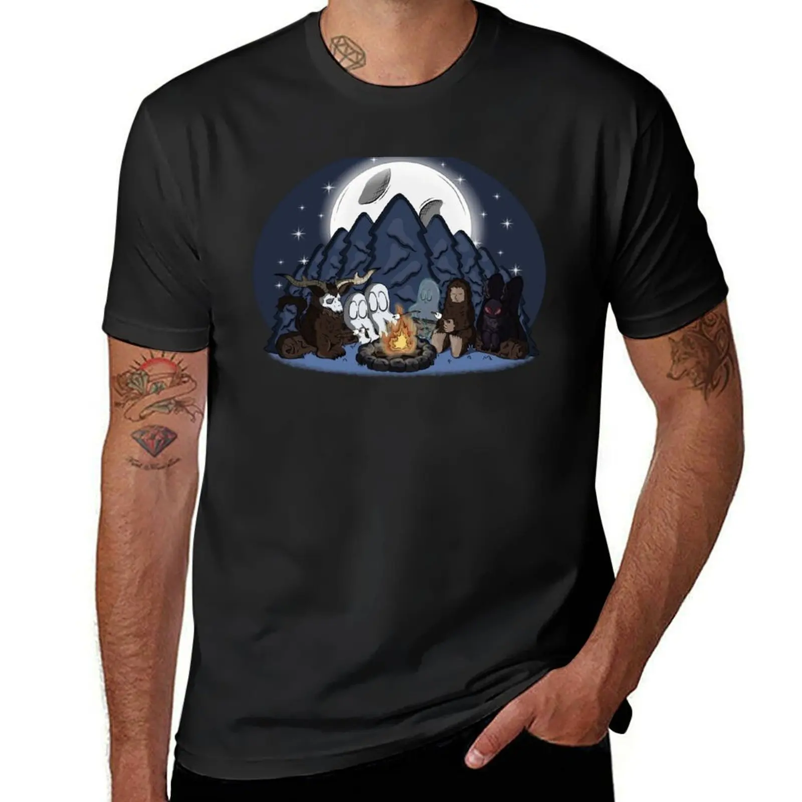 Cryptid Campfire T-Shirt customs design your own blanks boys animal print plain t shirts men