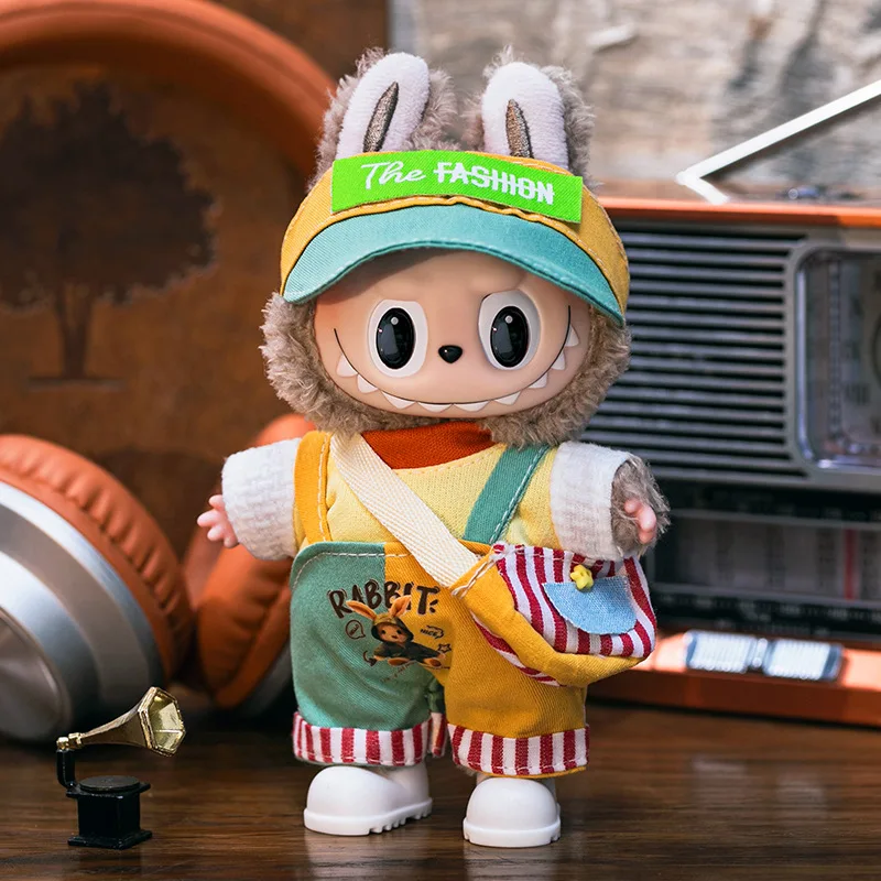 재고 있음 Labubu 액세서리 V1 V2 V3에 적합한 옷 Labubu 크리스마스 사슴 세트 Labubu 빨간 옷 크리스마스 패션 선물