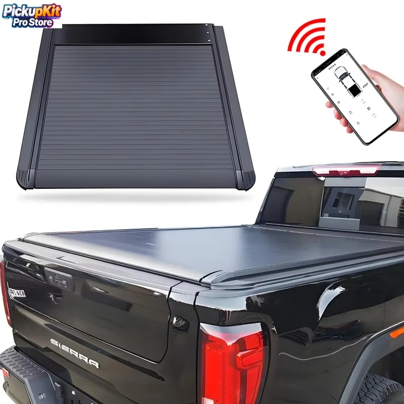 

Чехол Tonneau из сплава с электрическим роликом для Sierra Crew Cab, водонепроницаемая крышка для пикапа с защитой от царапин