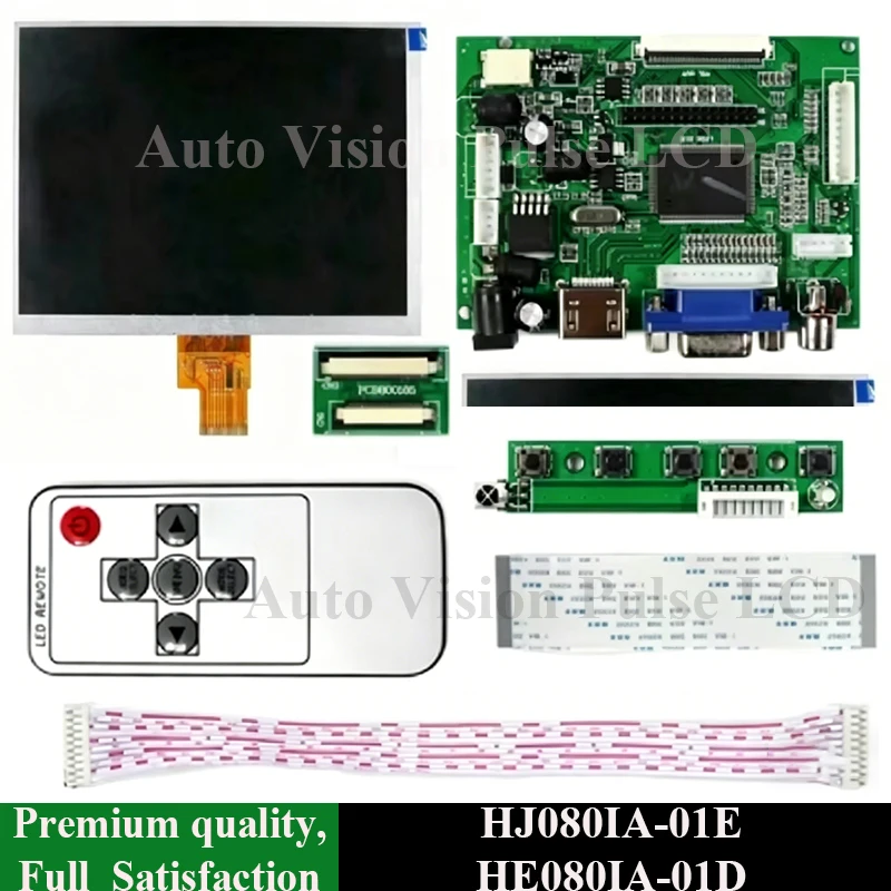 Original 8 Inch HJ080IA-01E LCD With Board Tablet HD LCD Display Screen Panel HE080IA-01D With VGA HDMI Driver Board 1024*768