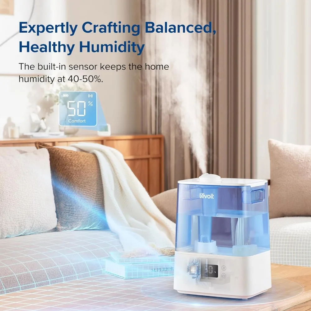 Ultrasonic Smart Top Fill Humidifier, Extra Large 6L Tank for Whole Family, APP & Voice Control, Essential Oil Diffuser