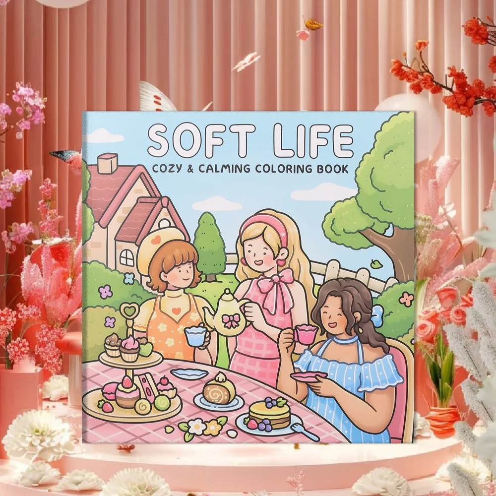 

1 Girls' Moment Coloring Book, with the theme of the exquisite life of a girl living alone, makes your leisure life full of fun