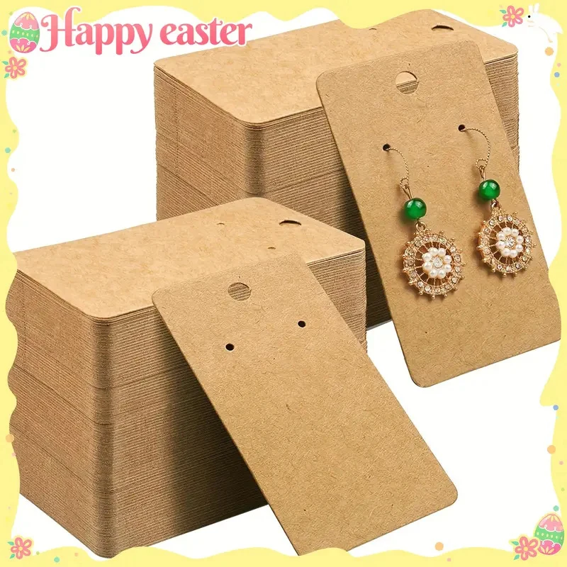 50/100 Stück Schmuck-Display-Etiketten, Papier-Display-Karten für Ohrringe – DIY-Halter für Nagel- und Creolenohrringe, Verpackungszubehör – Detail 3