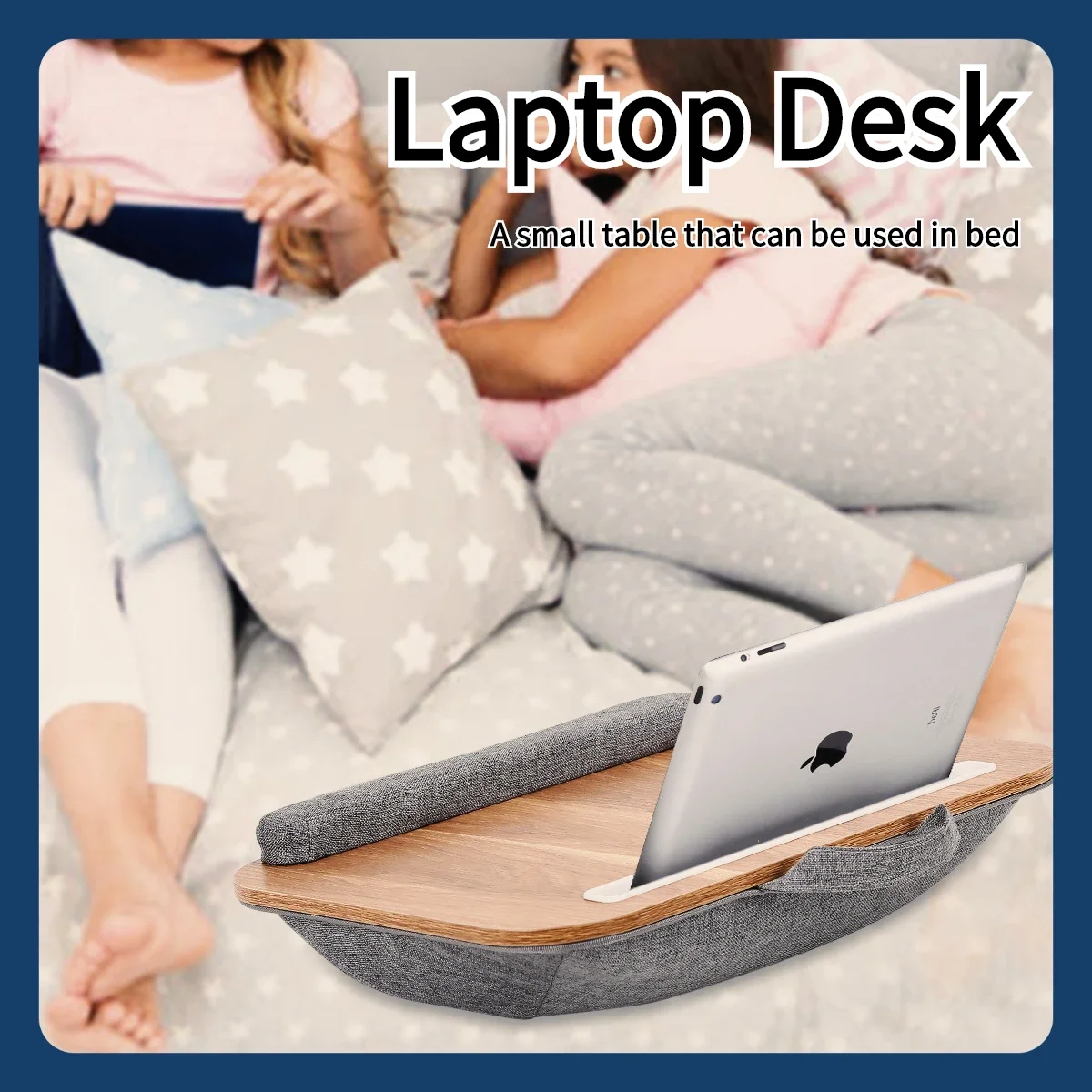 MUMUCC Portable Office Waist Pillow Pad Ergonomic Hard Seat Cushion Pillow Shaped Table Wooden Foam Particle Laptop Desk