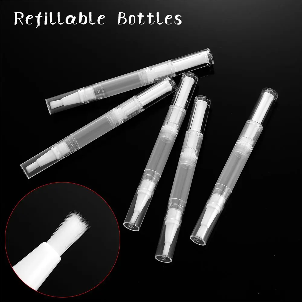 2/5 Pcs Makeup Tool Nail Brush Travel Size Nail Oil Pen Liquid Foundation Bottle Refillable Bottles Cosmetics Holder