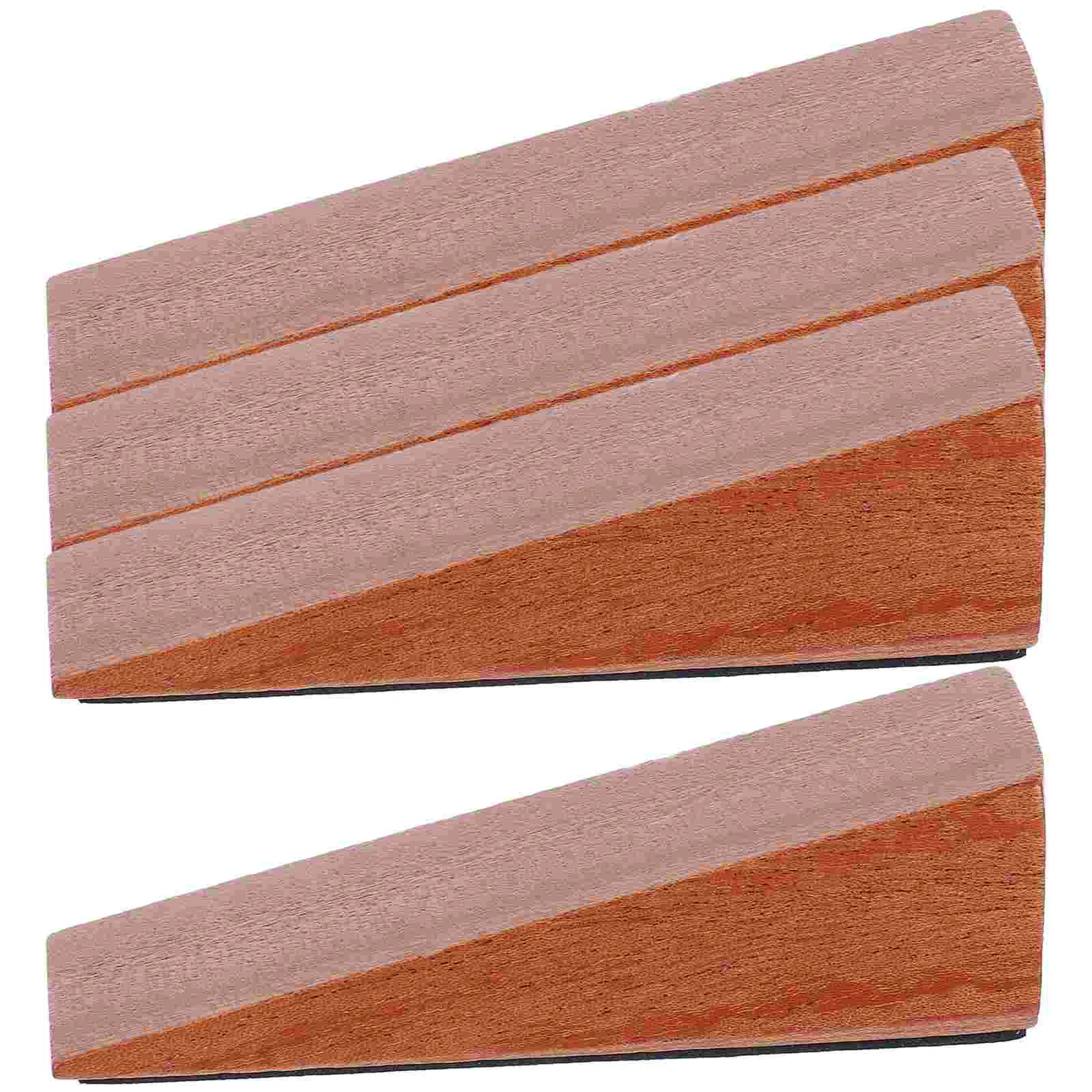 

Wooden Triangular Door Stopper Security Holder Pinch Guard Wedge Floor Mount Stops Draft Keep Open