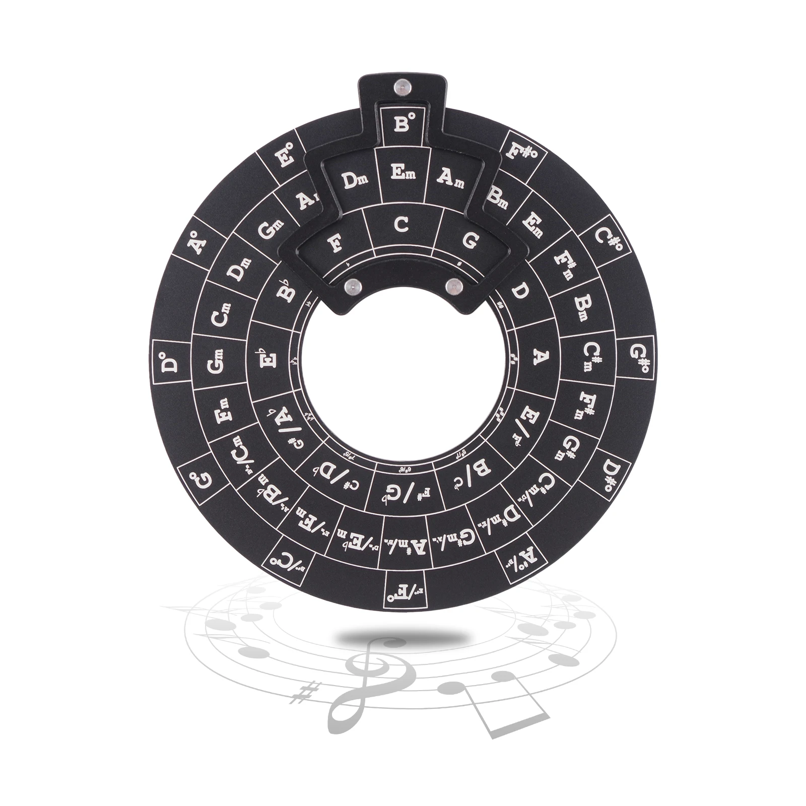 

Circle of Fifths Melody Tool, Aluminum Alloy, 12cm Diameter, 0.2cm Thickness, 87g Weight, 13.6x12.5x1.6cm Package, 1 Melody