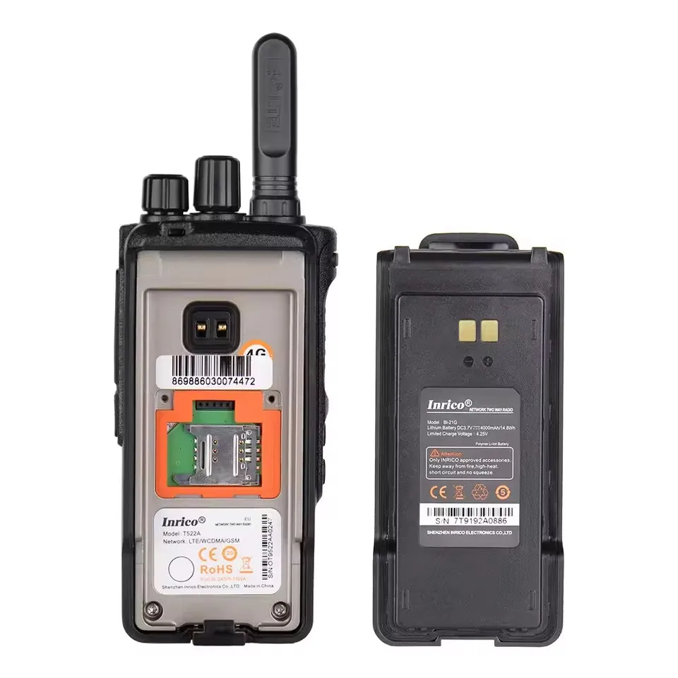 Inrico T522A 4G LTE Network Radio PTT GPS WIFI Android Walkie Talkie Work with Zello or Real-ptt