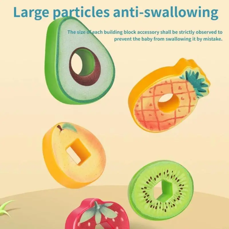 Giocattolo educativo Set corde frutta colorate per bambini che sviluppano capacità motorie, creatività e apprendimento