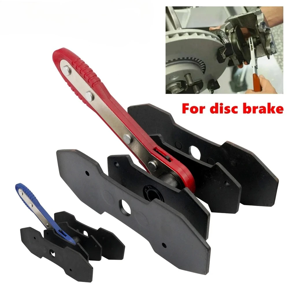 

Car Brake Caliper Press Tool 360 Degree Swing Ratchet Wrench Disc Brake Caliper Piston Spreader with 2 extra pcs Steel Plates