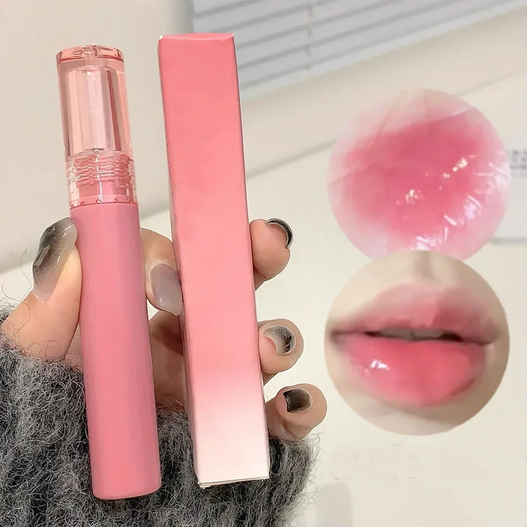 6 ألوان مقاوم للماء مرآة هلام الشفاه الصقيل ضوء الماء ملمع الشفاه طويلة الأمد ترطيب لامع أحمر لون الشفاه ماكياج مستحضرات التجميل