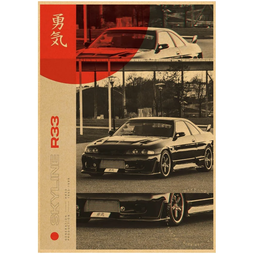 jdm Kraftpaper Poster HomeDecal Painting Wall Sticker for wall art Coffee House Bar wall art