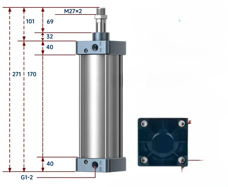 SC Type Standard Pneumatic Element Cylinder Diameter 125/160/200/250/320/400 Stroke 25-1000mm