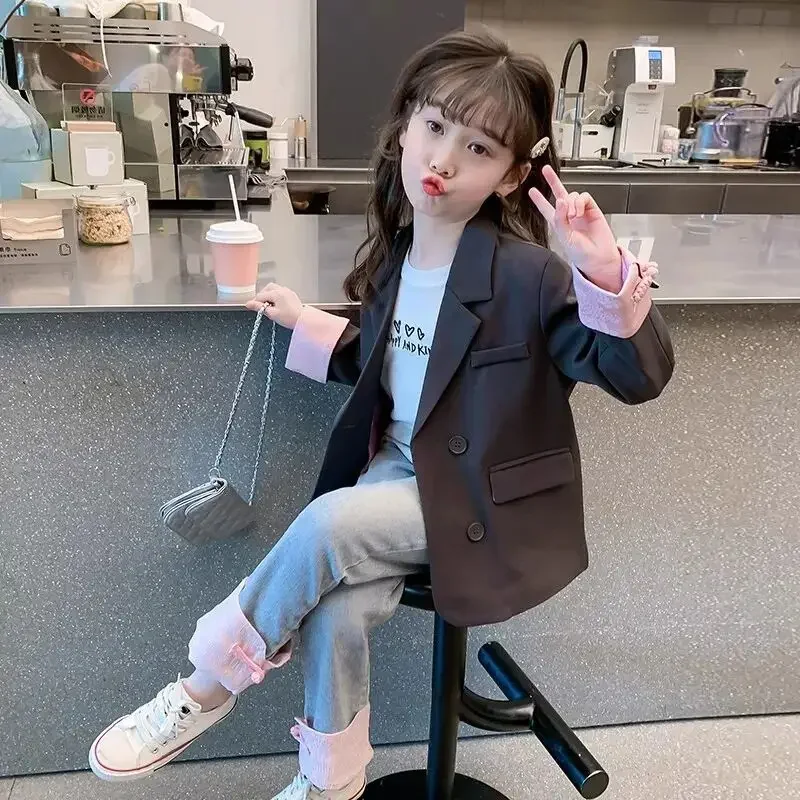 

Girls' Coat Spring and Autumn Collection New Mid sized Children's Casual Suit Children's Spring Jacket
