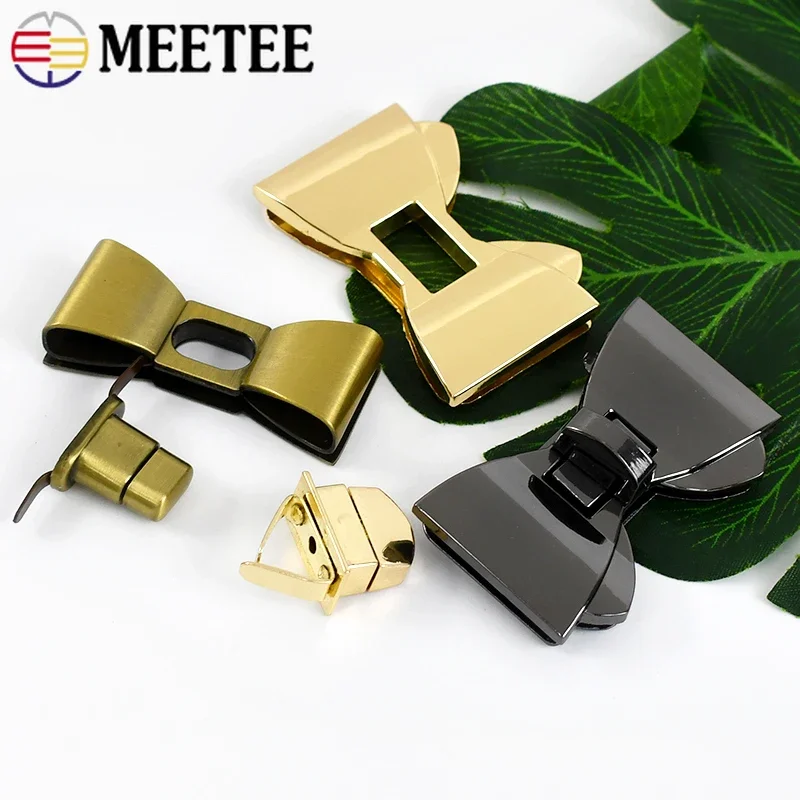 2/5Pcs 55x23/59X33mm Metal Twist Turn Locks Buckle Women Bag Bow Closure Lock Clasp Decorative Snap Hook Akcesoria do torebki