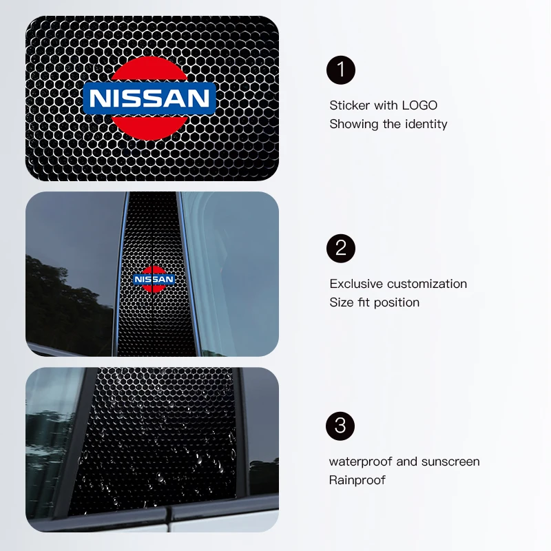 2 قطعة مركز السيارة عمود ملصق السيارات B أعمدة طبقة رقيقة واقية لنيسان X-trail قاشقاي ملاحظة جوك سنترا باترول ليف تيدا #6