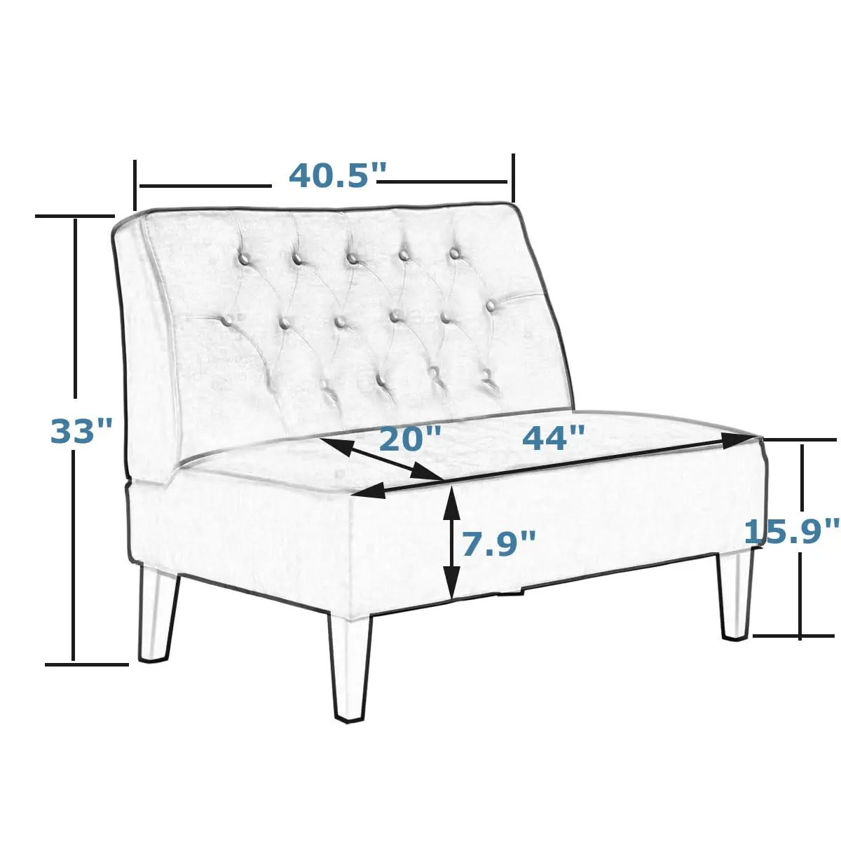 Button Tufted Loveseat Settee Upholstered Sofa Backrest Buckle Couch Banquette Bench for Dining Room Living Room, Customized