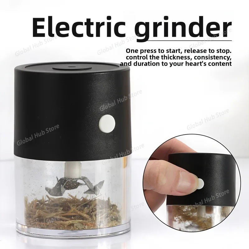 Electric Tobacco Grinder, USB Battery-charged Plastic Multi-color Household Tobacco Leaf Grinder, Smoking Appliance