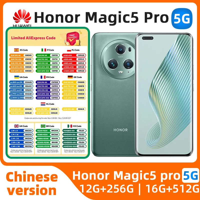 

Honor Magic 5 Pro 6.81 Inches 120Hz OLED Screen Snapdragon 8 Gen 2 MagicOS 7.1 Battery 5450mAh IP68 NFC Smart used phone