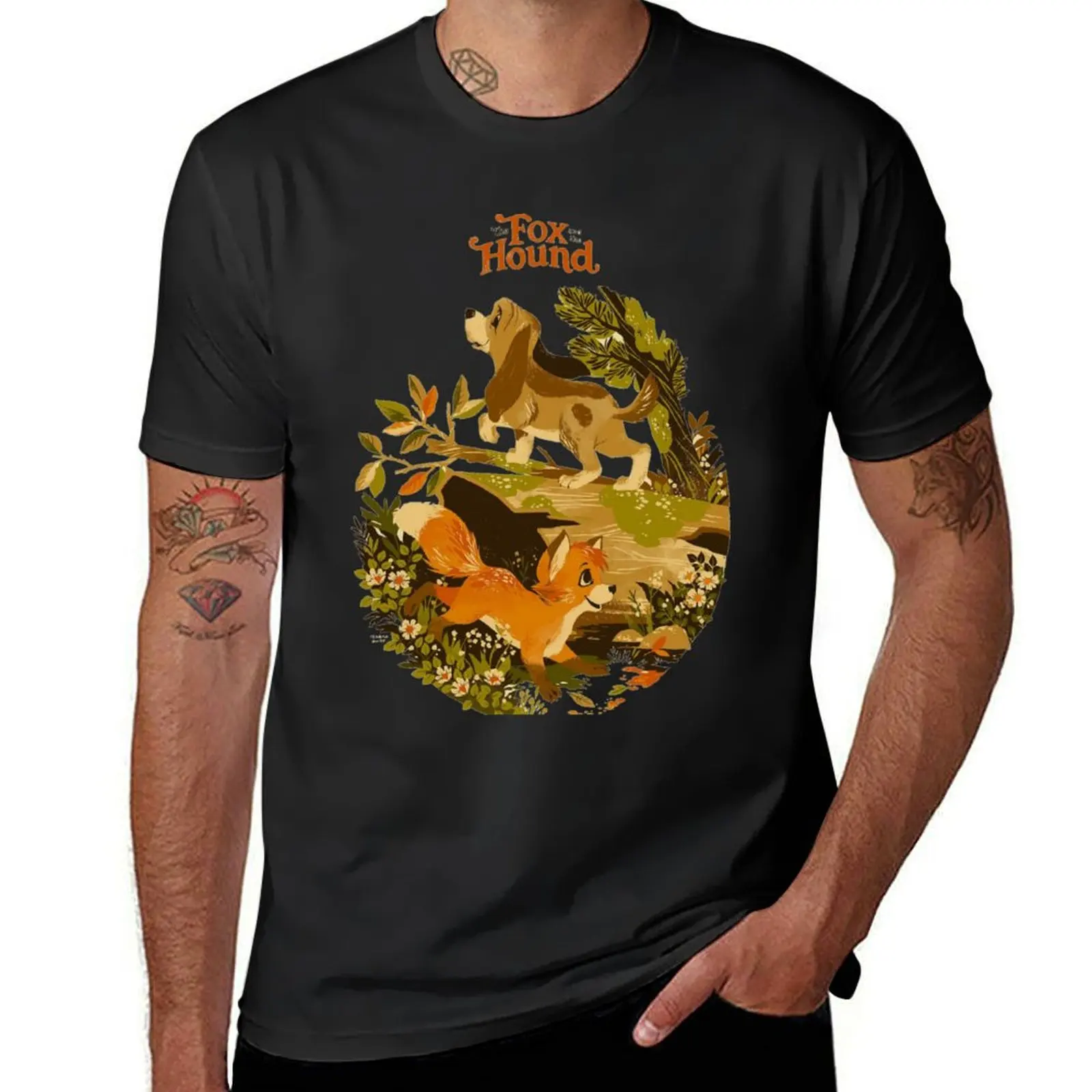 Cartoon fox and hound cute merch T-Shirt Blouse anime vintage korean fashion mens t shirt graphic