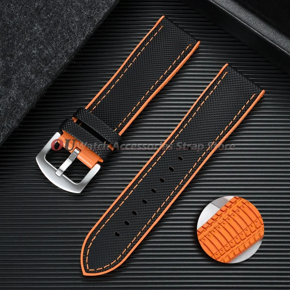18mm 19mm 20mm 21mm 22mm 24mm Nylon-Segeltuch-Gummi-Hybrid-Uhrenarmbänder Ersatz-Uhrenarmband Silikon Wasserdichte Herrenarmbänder – Detail 14