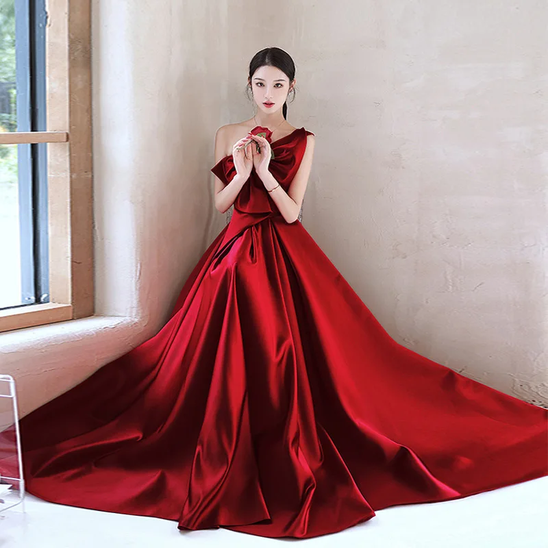 Evening Dress Satin Annual Meeting Graduation drag queen costumes ballroom dance competition dresses