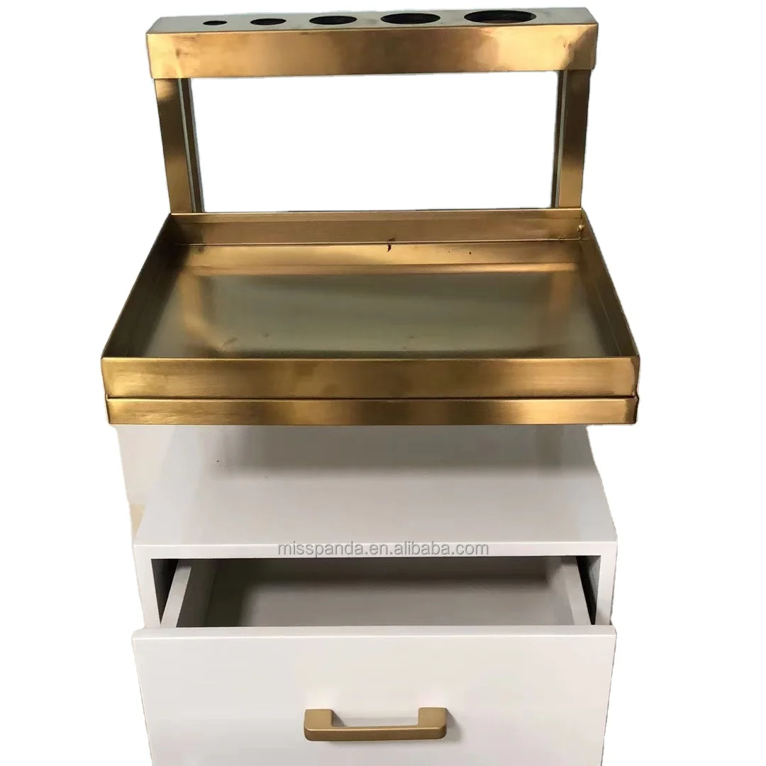 New Hot Selling Products Antique Wooden Serving Trolley Salon Hair Color Trolley Hair Salon Storage Cabinet with the Best Price