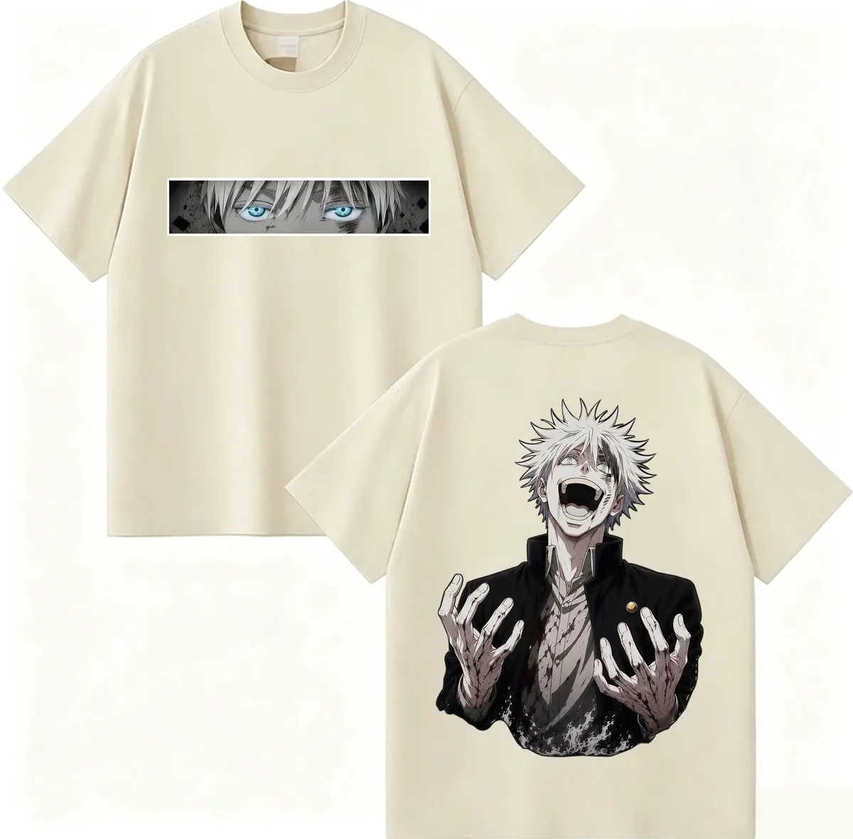 Anime Jujutsu Kaisen Gojo Satoru Vintage T-Shirt Men Women Harajuku Hip Hop Manga T-Shirts Oversized Cotton Hipster Tee Shirts